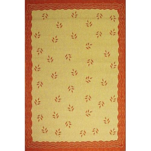 Modern Floral 6' × 9' Outdoor Rug Cream-Terra OR1302-11-6X9