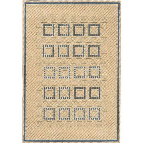 Squares 8' × 10' Outdoor Rug Cream-Blue OR27-13-8X10