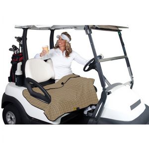 Golf Cart Seat Blanket Plaid with Gray Fleece CAX-40-015-013701-00