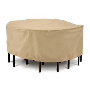 Terrazzo Round Table and Chairs Patio Set Cover 69"D CAX-58212
