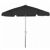 FiberBuilt 7.5ft Hexagon Black Garden Umbrella with Bright Aluminum Frame FB7GCRA
