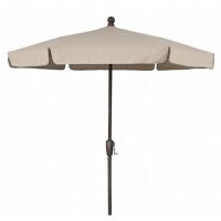 FiberBuilt 7.5ft Hexagon Beige Garden Umbrella with Champagne Bronze Frame FB7GCRCB
