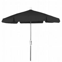FiberBuilt 7.5ft Hexagon Black Garden Tilt Umbrella with Bright Aluminum Frame FB7GCRA-T