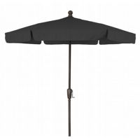 FiberBuilt 7.5ft Hexagon Black Garden Umbrella with Champagne Bronze Frame FB7GCRCB