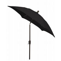 FiberBuilt 7.5ft Hexagon Black Patio Tilt Umbrella with Champagne Bronze Frame FB7HCRCB-T