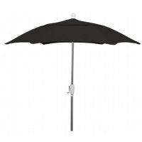 FiberBuilt 7.5ft Hexagon Black Patio Umbrella with Bright Aluminum Frame FB7HCRA