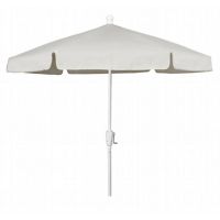 FiberBuilt 7.5ft Hexagon Natural Garden Umbrella with White Frame FB7GCRW