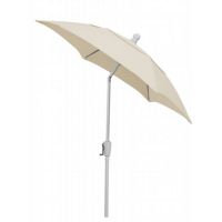 FiberBuilt 7.5ft Hexagon Natural Patio Tilt Umbrella with White Frame FB7HCRW-T