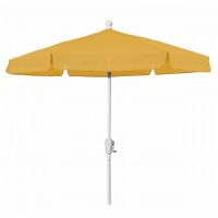 FiberBuilt 7.5ft Hexagon Yellow Garden Tilt Umbrella with White Frame FB7GCRW-T