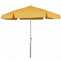 FiberBuilt 7.5ft Hexagon Yellow Garden Umbrella with Bright Aluminum Frame FB7GCRA