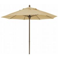 FiberBuilt 7.5ft Octagon Antique Beige Market Umbrella with Champagne Bronze Frame FB7MPUCB