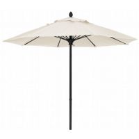 FiberBuilt 7.5ft Octagon Natural White Market Umbrella with Black Frame FB7MPUK