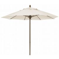 FiberBuilt 7.5ft Octagon Natural White Market Umbrella with Champagne Bronze Frame FB7MPUCB