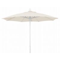 FiberBuilt 7.5ft Octagon Natural White Market Umbrella with White Frame FB7MPUW