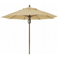 FiberBuilt 9ft Octagon Antique Beige Market Umbrella with Champagne Bronze Frame FB9MPPCB