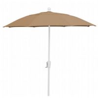 FiberBuilt 9ft Octagon Beige Patio Umbrella with White Frame FB9HCRW