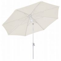 FiberBuilt 9ft Octagon Natural White Market Tilt Umbrella with White Frame FB9MCRW-T