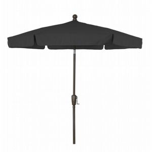 FiberBuilt 7.5ft Hexagon Black Garden Tilt Umbrella with Champagne Bronze Frame FB7GCRCB-T