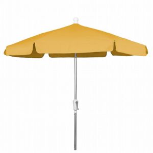 FiberBuilt 7.5ft Hexagon Yellow Garden Tilt Umbrella with Bright Aluminum Frame FB7GCRA-T
