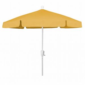 FiberBuilt 7.5ft Hexagon Yellow Garden Umbrella with White Frame FB7GCRW