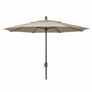 FiberBuilt 9ft Octagon Antique Beige Market Umbrella with Champagne Bronze Frame FB9MCRCB