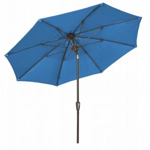 FiberBuilt 9ft Octagon Pacific Blue Market Tilt Umbrella with Champagne Bronze Frame FB9MCRCB-T