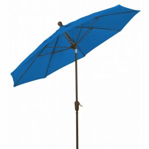 FiberBuilt 9ft Octagon Pacific Blue Patio Tilt Umbrella with Champagne Bronze Frame FB9HCRCB-T