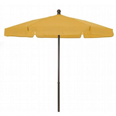 FiberBuilt 7.5ft Hexagon Yellow Garden Umbrella with Champagne Bronze ...