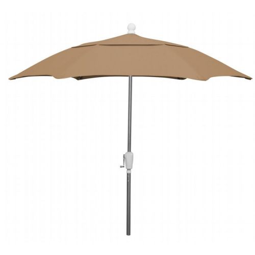 FiberBuilt 7.5ft Hexagon Beige Patio Umbrella with Bright Aluminum Frame FB7HCRA-BEIGE