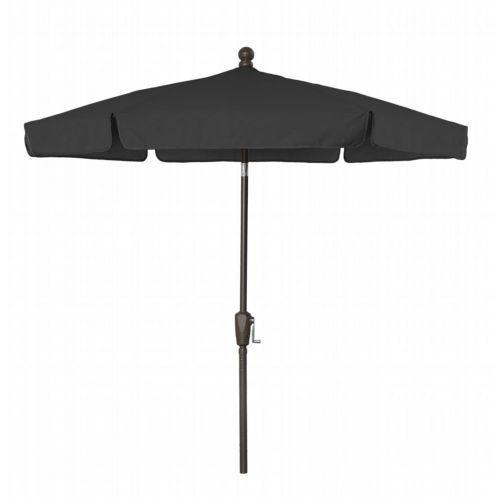 FiberBuilt 7.5ft Hexagon Black Garden Tilt Umbrella with Champagne Bronze Frame FB7GCRCB-T-BLACK