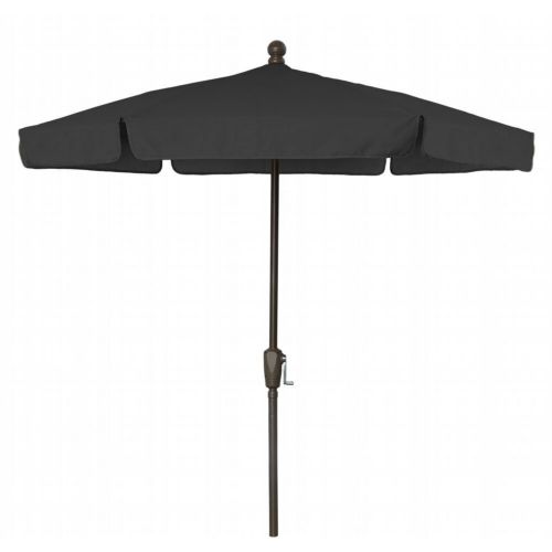 FiberBuilt 7.5ft Hexagon Black Garden Umbrella with Champagne Bronze