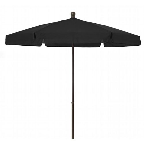 FiberBuilt 7.5ft Hexagon Black Garden Umbrella with Champagne Bronze Frame FB7GPUCB-BLACK