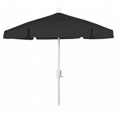 FiberBuilt 7.5ft Hexagon Black Garden Umbrella with White Frame FB7GCRW-BLACK