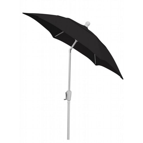 FiberBuilt 7.5ft Hexagon Black Patio Tilt Umbrella with White Frame FB7HCRW-T-BLACK