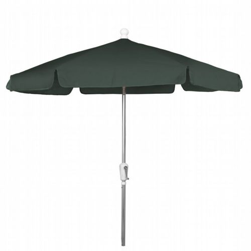 FiberBuilt 7.5ft Hexagon Forest Green Garden Tilt Umbrella with Bright Aluminum Frame FB7GCRA-T-FOREST-GREEN