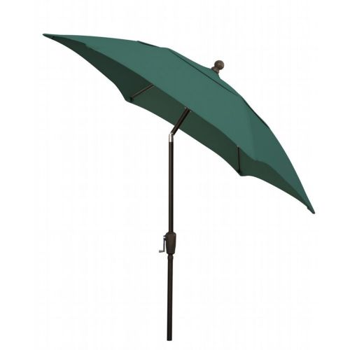 FiberBuilt 7.5ft Hexagon Forest Green Patio Tilt Umbrella with Champagne Bronze Frame FB7HCRCB-T-FOREST-GREEN