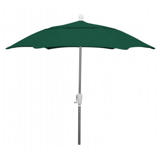 FiberBuilt 7.5ft Hexagon Forest Green Patio Umbrella with Bright Aluminum Frame FB7HCRA-FOREST-GREEN