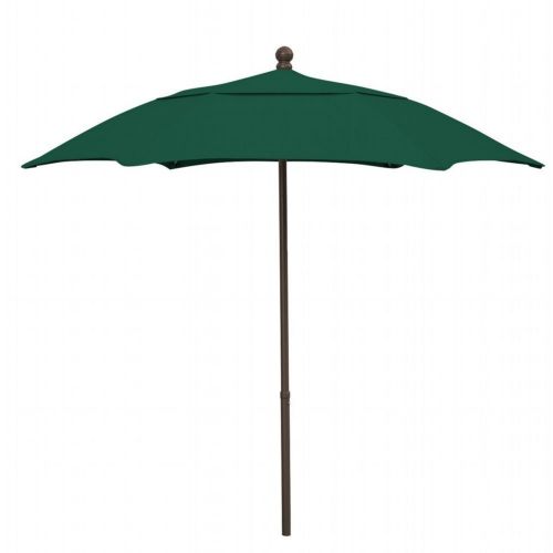 FiberBuilt 7.5ft Hexagon Forest Green Patio Umbrella with Champagne Bronze Frame FB7HPUCB-FOREST-GREEN