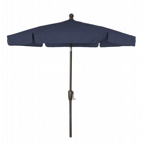 FiberBuilt 7.5ft Hexagon Navy Blue Garden Tilt Umbrella with Champagne Bronze Frame FB7GCRCB-T-NAVY-BLUE