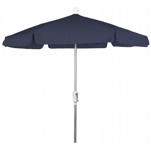 FiberBuilt 7.5ft Hexagon Navy Blue Garden Umbrella with Bright Aluminum Frame FB7GCRA-NAVY-BLUE