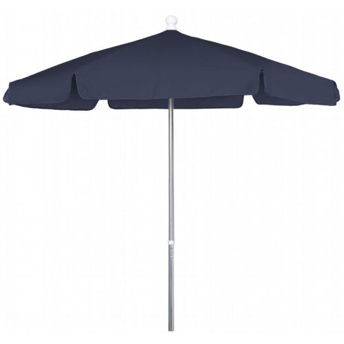 FiberBuilt 7.5ft Hexagon Navy Blue Garden Umbrella with Bright Aluminum Frame FB7GPUA-NAVY-BLUE