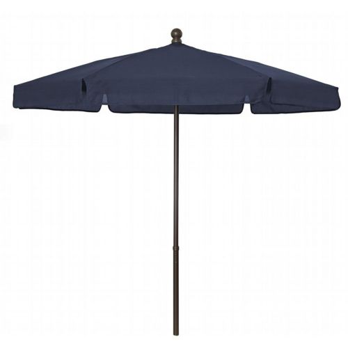 FiberBuilt 7.5ft Hexagon Navy Blue Garden Umbrella with Champagne Bronze Frame FB7GPUCB-NAVY-BLUE