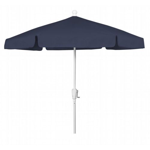 FiberBuilt 7.5ft Hexagon Navy Blue Garden Umbrella with White Frame FB7GCRW-NAVY-BLUE