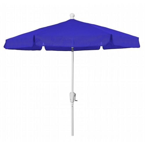 FiberBuilt 7.5ft Hexagon Pacific Blue Garden Tilt Umbrella with White Frame FB7GCRW-T-PACIFIC-BLUE