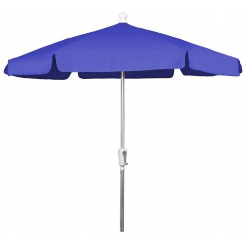FiberBuilt 7.5ft Hexagon Pacific Blue Garden Umbrella with Bright Aluminum Frame FB7GCRA-PACIFIC-BLUE