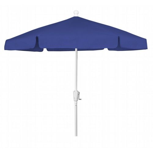 FiberBuilt 7.5ft Hexagon Pacific Blue Garden Umbrella with White Frame FB7GCRW-PACIFIC-BLUE