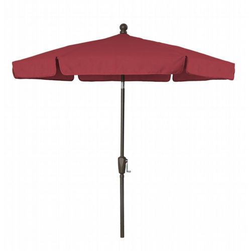 FiberBuilt 7.5ft Hexagon Red Garden Tilt Umbrella with Champagne Bronze Frame FB7GCRCB-T-RED