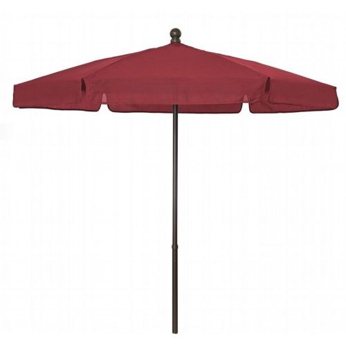 FiberBuilt 7.5ft Hexagon Red Garden Umbrella with Champagne Bronze Frame FB7GPUCB-RED