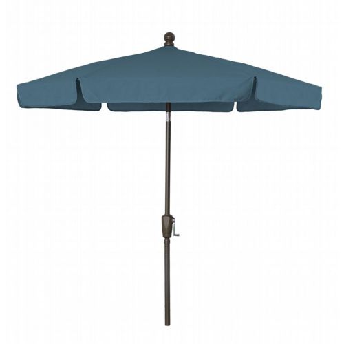 FiberBuilt 7.5ft Hexagon Teal Garden Tilt Umbrella with Champagne Bronze Frame FB7GCRCB-T-TEAL