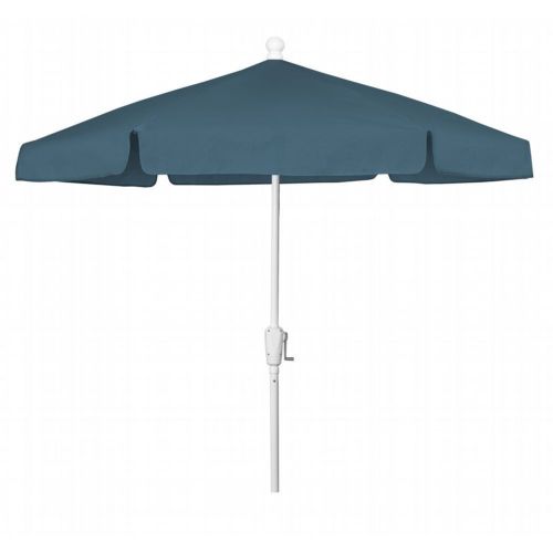 FiberBuilt 7.5ft Hexagon Teal Garden Umbrella with White Frame FB7GCRW-TEAL